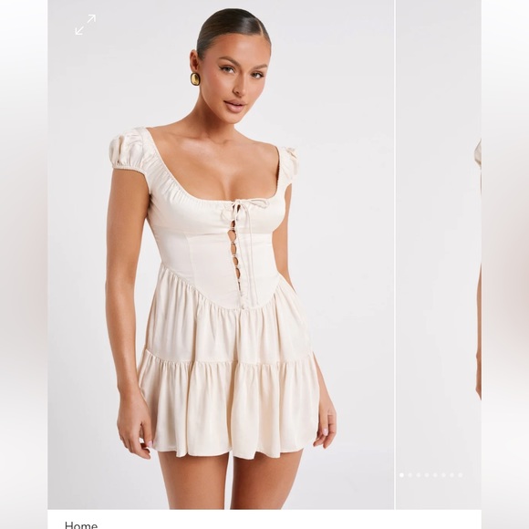 Meshki Havanna Mini Satin Dress in Sand size S. - Picture 1 of 6